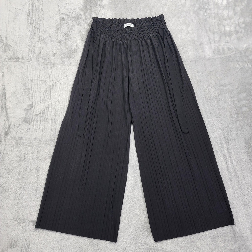 Jon & Anna Pants Womens XL Black Paperbag Tie Waist‎ Wide Leg Pleated Pull On